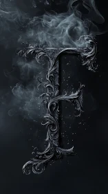 Whispered smoke curling around a gothic letter F.