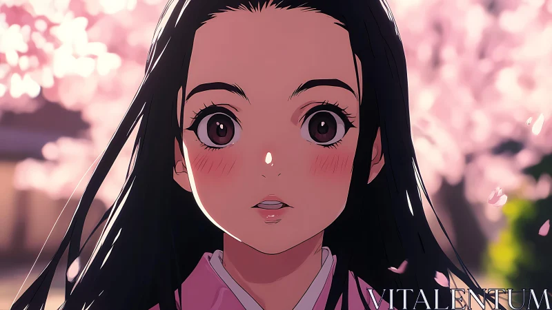 Soft spring surprise beneath drifting cherry blossoms.