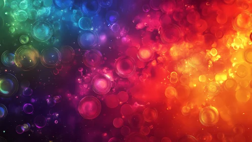 Vibrant nebula circles with radiant multicolor energy field.