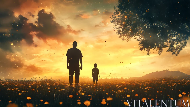 Sunset walk between wildflowers and glowing memories.