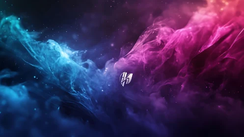 Vivid Abstract Smoke Art With Blue and Pink Swirling Effects.