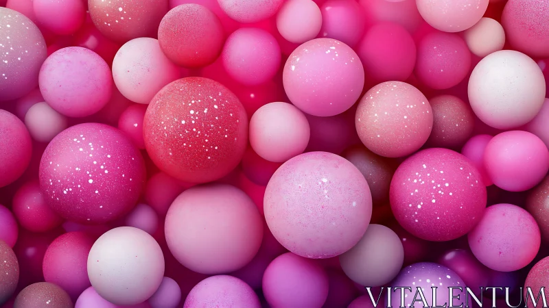 Clustered pink and white spheres with subtle surface texture.