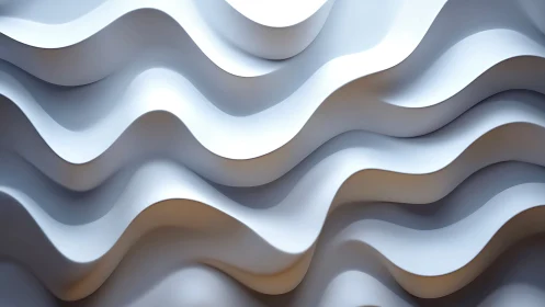 Layered white wave panels forming flowing abstract surface.