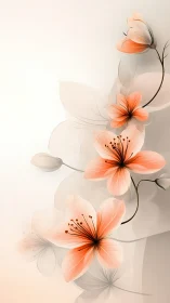 Coral Petals Drift Down a Graceful Botanical Cascade