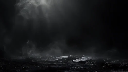 Soft light over misty dark ground, inviting quiet wonder.