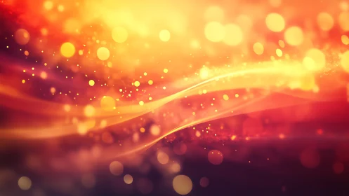 Vibrant abstract background with glowing bokeh lights and warm hues.
