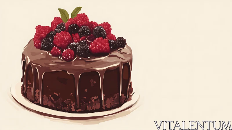 Chocolate Layer Cake with Berries.