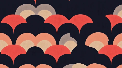 Layered semicircle geometric pattern on dark background.