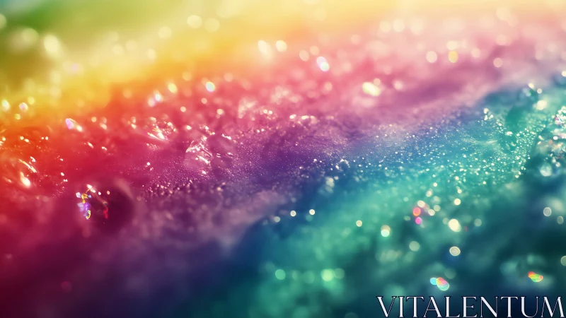 Macro surface with multicolor bokeh and fine droplets.