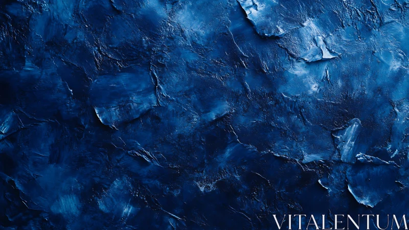 Deep blue textured abstract surface shows layered brush strokes