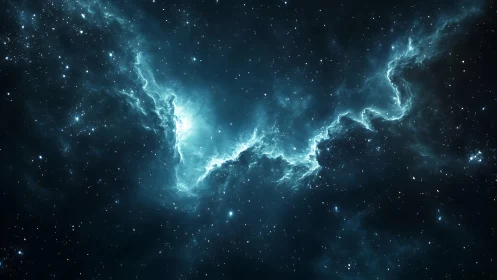 Stellar nebula cloud forms bright central opening in space