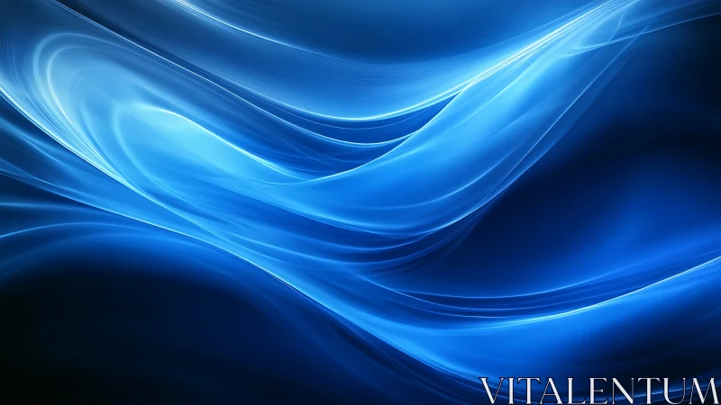 Glowing blue light waves drift gently across a deep night sky