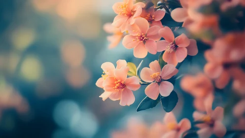 Coral Blooms Dance Through Dreamy Bokeh Haze.