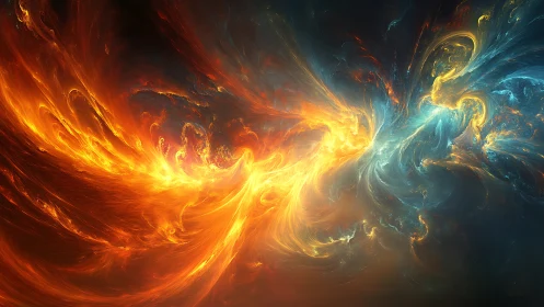 Fiery and cool cosmic currents swirl together in vivid harmony