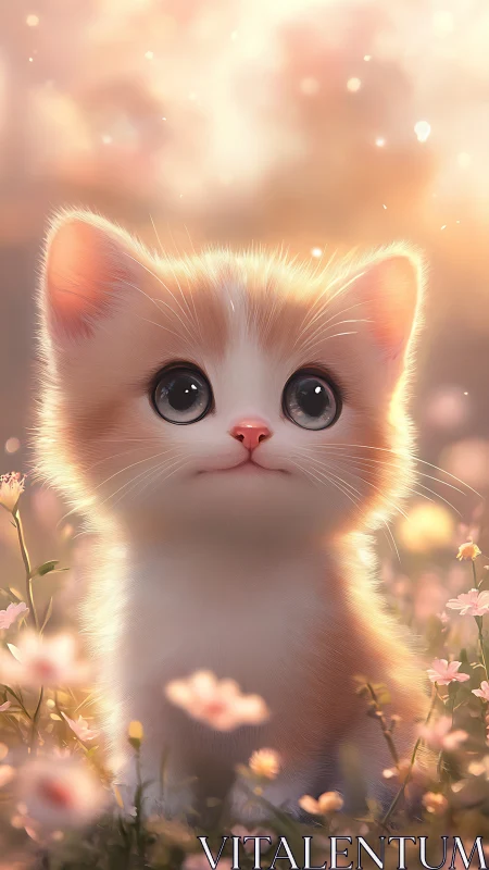 Luminous Whisker-Wonder Emerges from Dreamy Bloom Garden