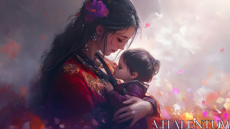 Mother and Child in Enchanted Dream Light.