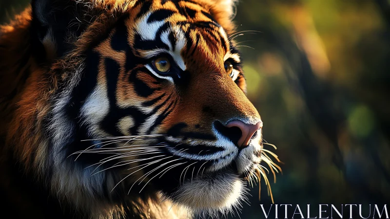 Sunlit stripes linger on a tiger’s quietly blazing gaze