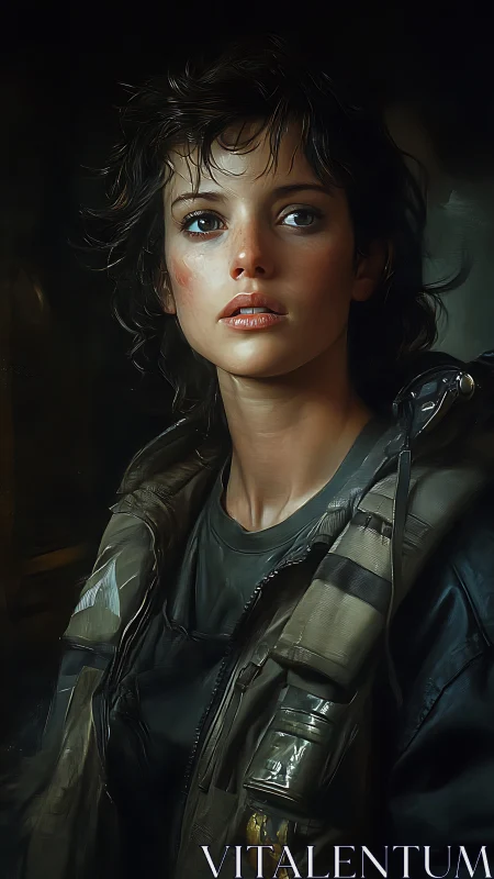 Battle-worn young soldier in cinematic low-key portrait.