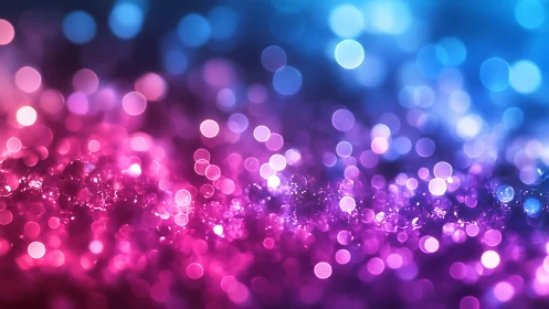 Vibrant Pink and Blue Bokeh Lights Abstract Background.