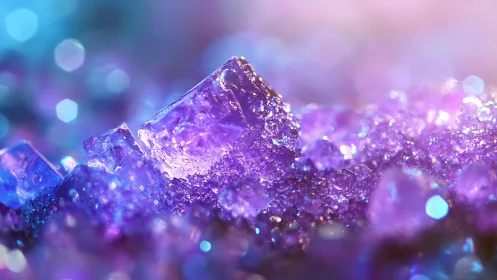 Luminous amethyst shards glowing in a dreamlit crystal tide.