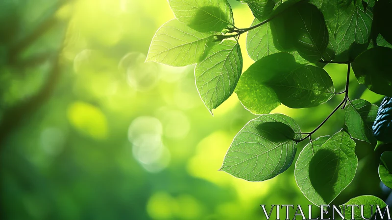 Sunlit leaf chorus drifting in a soft green morning hush.