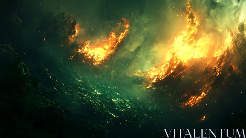 Atmospheric combustion pattern with thermal dispersion.