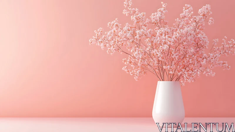 Soft coral baby’s breath bouquet in a quiet blush universe.