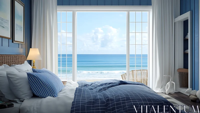 Sea-breeze bedroom sanctuary gazing straight into the horizon.