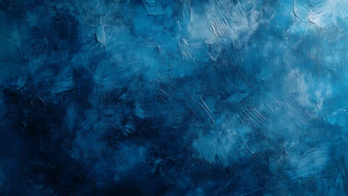 Textured blue abstract background with layered brush strokes.