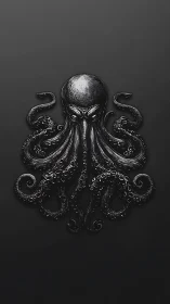 Metallic octopus emblem with sculpted tentacle filigree.