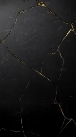 Dark fractured surface with fine metallic gold fissures.