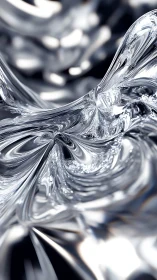 Liquid chrome vortex twists through reflective metallic field