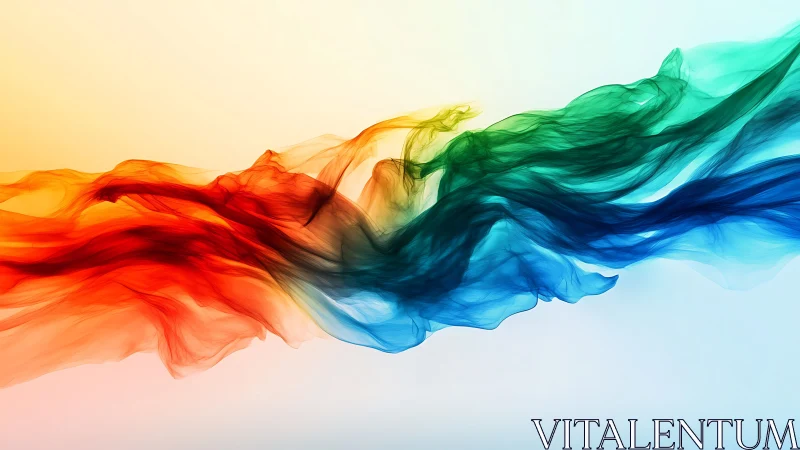 Multicolored translucent wave forms on gradient background.