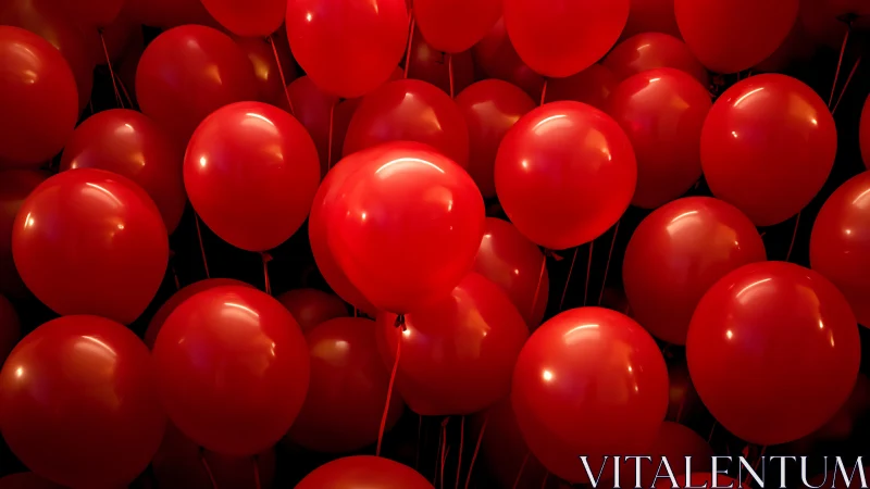 Arrangement of Illuminated Red Spheres Against Black Background
