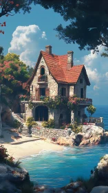 Clifftop Manor: Where Stone Dreams Meet Azure Waters.