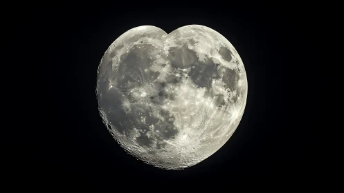 Full Moon Surface with Craters and Highlands Photographed