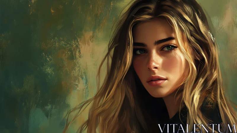 Luminous digital portrait with layered brushwork and bokeh field.