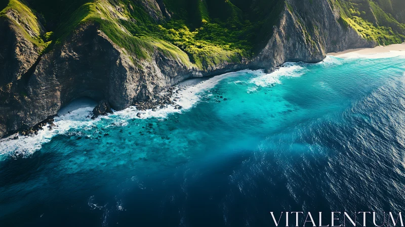 Tropical Coastal Cliffs with Turquoise Waters