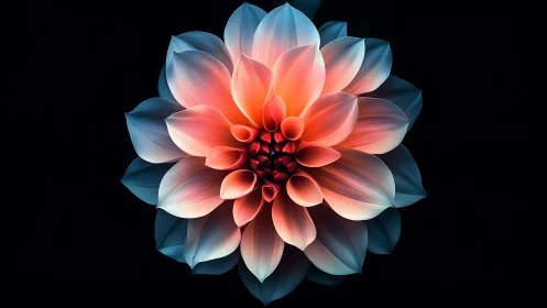 Multilayered Dahlia Form with Radial Gradient Luminescence.