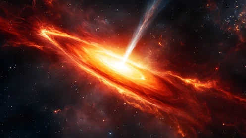 Relativistic black hole accretion disk with collimated polar jet rendered