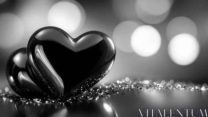Monochromatic Heart Form With Bokeh Light Diffusion