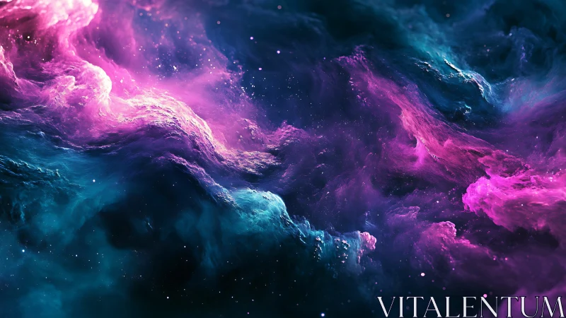 Nebula Tides in Electric Violet and Teal Collision Dreamscape.
