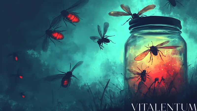 Fireflies in a midnight jar, glowing with quiet magic.