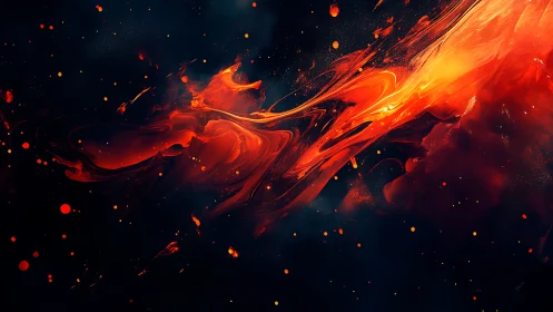 Molten Fire Explosion in Cosmic Void with Particle Effects