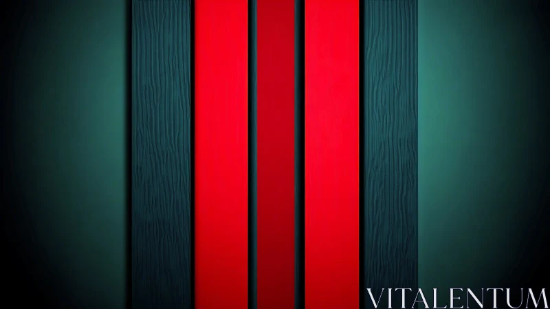 Vertically banded chromatic contrast with panel texturing.