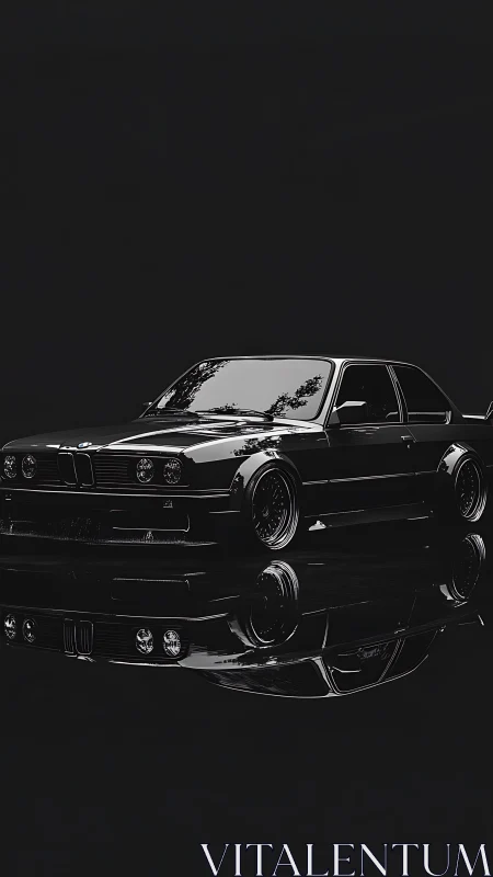 Monochrome performance coupe with reflective gloss isolation.