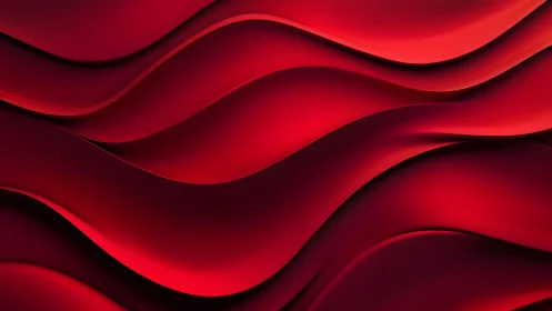 Vibrant red abstract waves with smooth gradients and modern style.