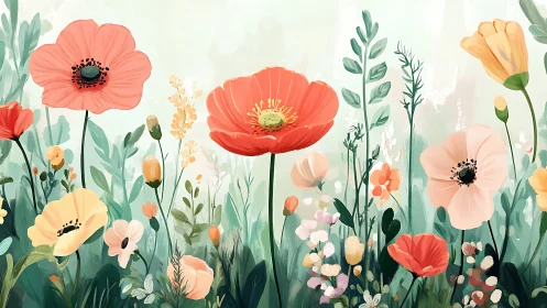 Garden Dreams: Blossoms Dancing in Soft Light.