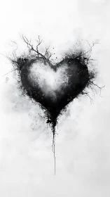 Dispersing Heart Form with Branching Particle Dissolution