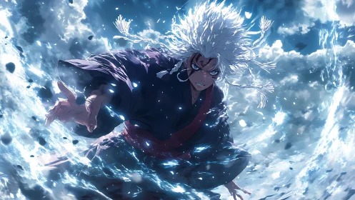 Storm-borne warrior channels fierce ocean magic with heart.